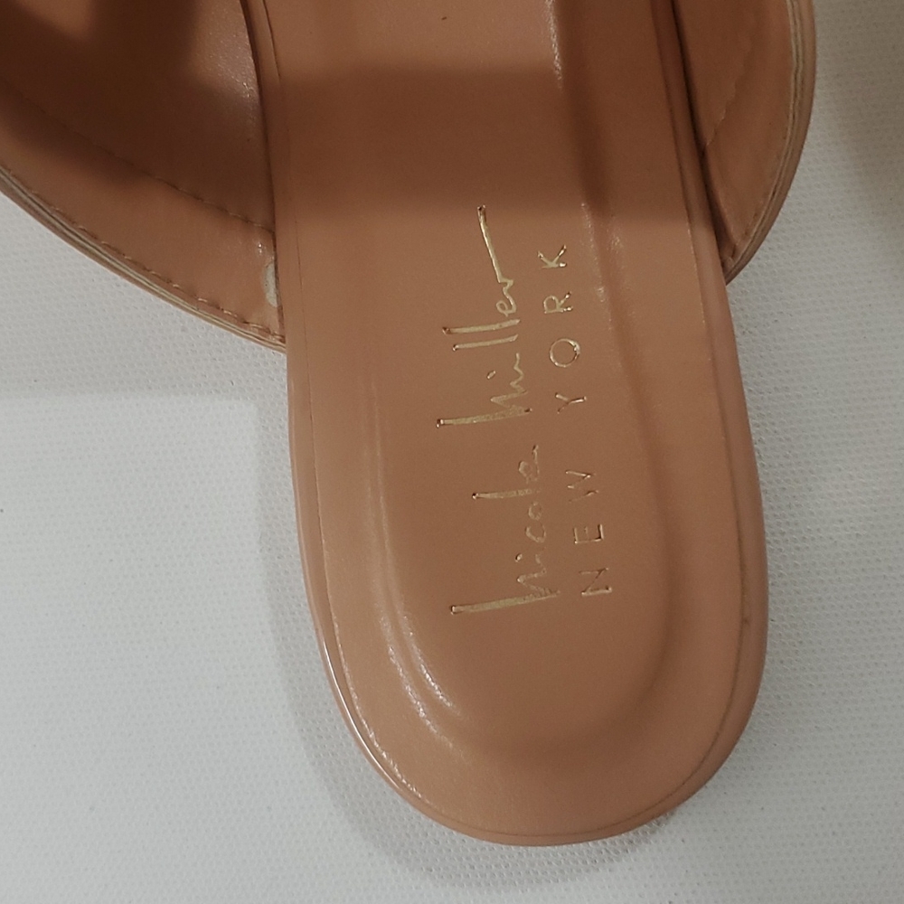 Nicole Miller New York Nude Studded flat mules size 8 - Picture 12 of 16